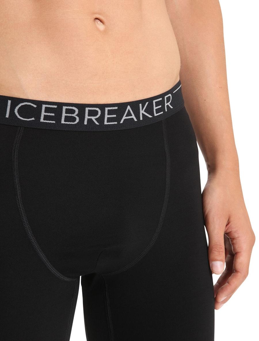 Base Layers Icebreaker 15.5 Merino Thermal Leggings Męskie Czarne | PL 1593OKIR